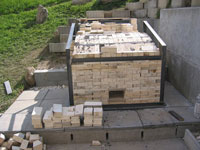 Foto vom Bau des Holzofens